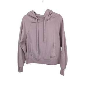 Anthropologie Daily Practice Pullover Hoodie Womens Medium Pink Slightly Cropped